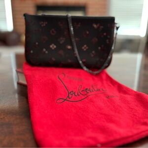NWT Christian Louboutin.              Loubila Pouch BLACK-LOUBI/LOUBI